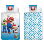 Parure housse de couette réversible Super Mario 140x200 cm et Taie d'oreiller