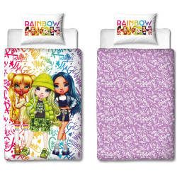 Rainbow High reversible duvet cover set 140x200 cm and pillowcase
