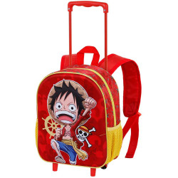 Sac à dos à roulettes maternelle One Piece Luffy 3D - 34 CM