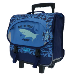 Shark Blue 38 CM High-end wheeled satchel