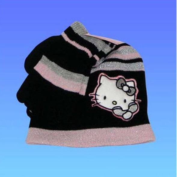 Mütze + Handschuhe Hello Kitty - Farbe: Schwarz