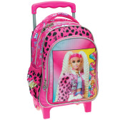 Barbie Leopard Mochila con ruedas para jardín de infantes 31 CM