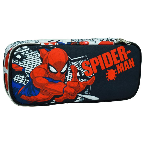 Spiderman Blaues Federmäppchen 23 CM - 2 cpt