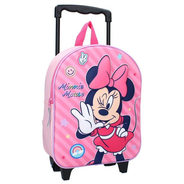 Minnie Mouse Fashion 3D Mochila con ruedas 32 CM Jardín de infantes