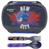 Boîte goûter Sonic New City avec Couverts - Haut de gamme