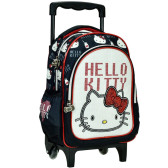 Sac à dos à roulettes Hello Kitty Heart Strass 30 CM Trolley Maternelle