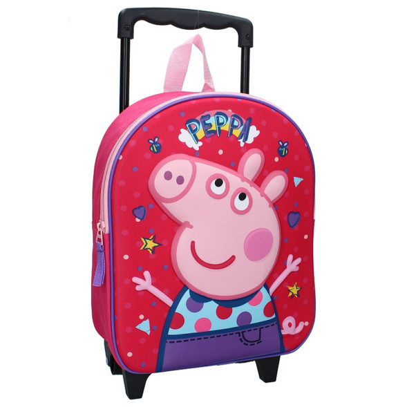 Peppa Pig Friends 3D Rucksack auf Rollen 32 CM Kindergarten