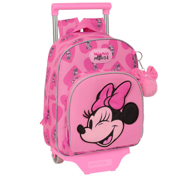 Kleuterschool rugzak op wielen Minnie Mouse "Loving" 28 CM Premium Trolley