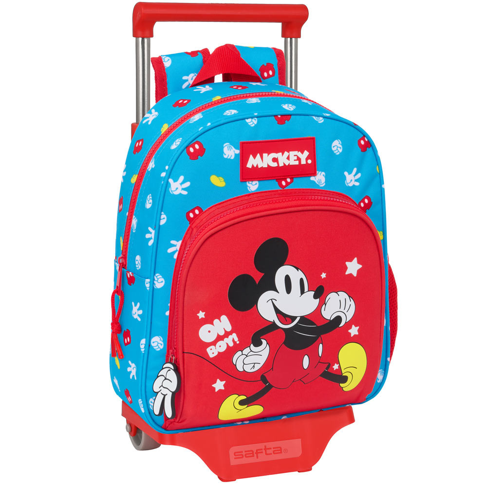 Safta Munich Mellow - Zaino Con Ruote Per Bambini 33x22x45 Cm - Rimovibile, Compatto, Blu/Celeste/Rosa Chiaro