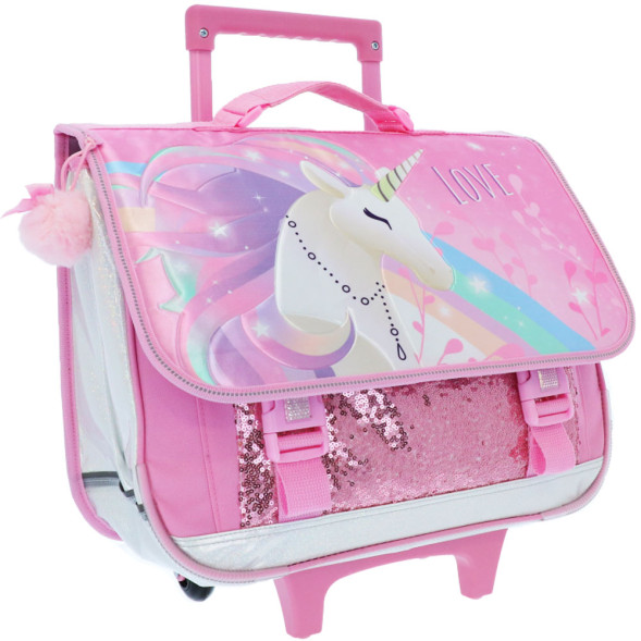 Cartable à roulettes Licorne 41 CM - Trolley