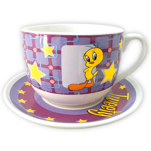 Tasse Jumbo Titi Lilas avec sous-tasse