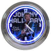 Johnny Hallyday Neon Blue Clock 38 CM