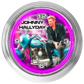 Pendule néon Johnny Hallyday VIOLET 39 CM