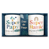 Juego de tazas dúo "Super Abuelo y Súper Abuela"