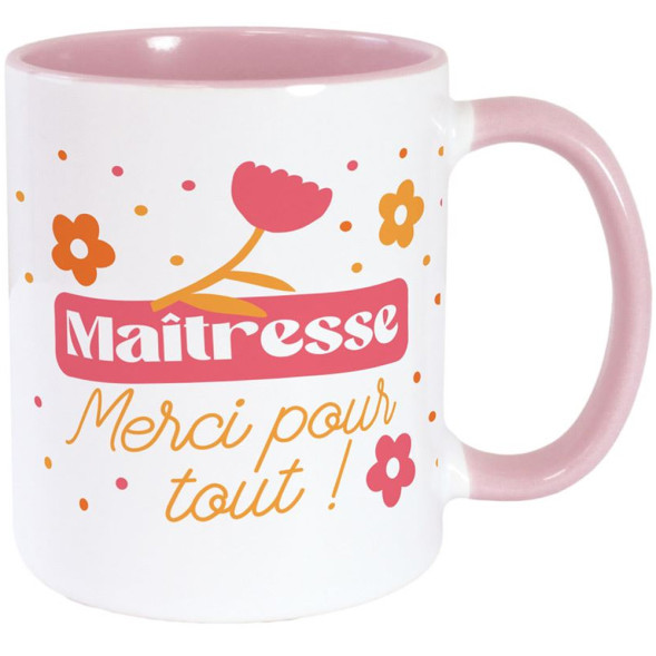 Mug rose Maîtresse Merci