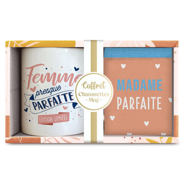 Coffret duo Mug Chausette " Madame Parfaite "