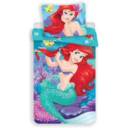 Reversibles Bettbezugsset Ariel Mermaid aus Baumwolle 140x200 cm und Kissenbezug