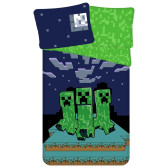 Set de funda nórdica de algodón Minecraft 140x200 cm con funda de almohada