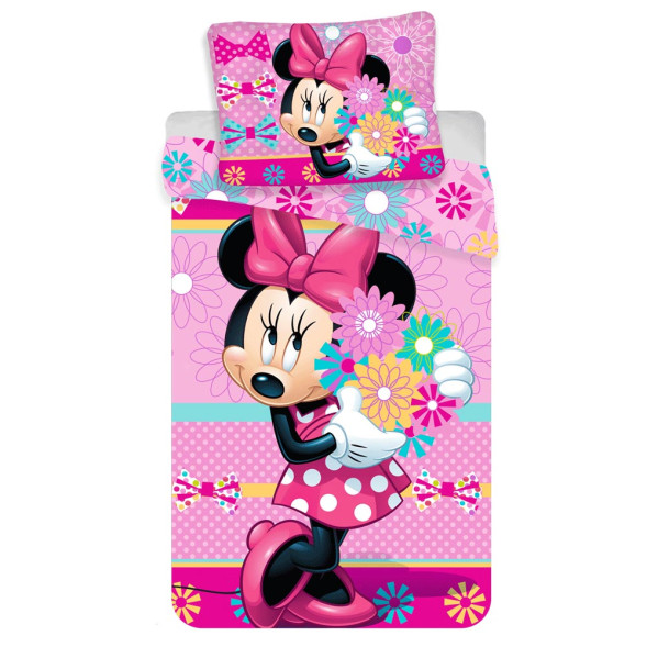 Minnie Flowers katoenen dekbedovertrekset 140x200 cm en kussensloop