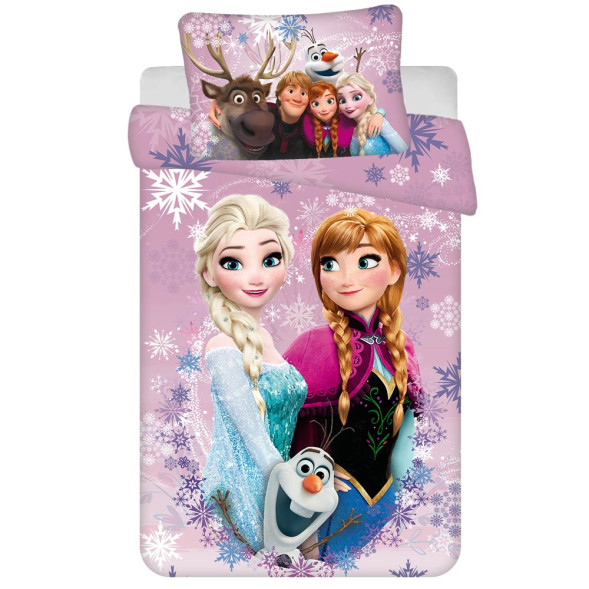 Set de funda nórdica de algodón Snow Queen 100x135 cm y funda de almohada