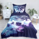 Blue Wolf Duvet Cover Set 140x200 cm