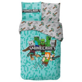 Minecraft Heart Bettbezug-Set 140x200 cm und Kissenbezug