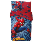 Parure Housse de Couette Spiderman Toile 140x200cm avec taie d'oreiller