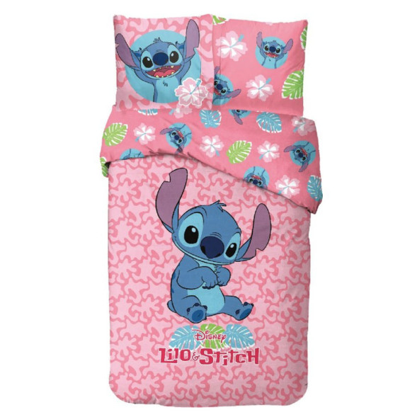 Stitch Adorable Juego de Fundas Nórdicas 140x200 cm y Funda de Almohada