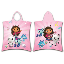 Gabby's poppenhuis roze poncho - badstof handdoek