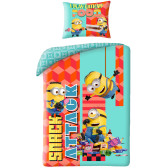 Parure housse de couette Minions Snack Attack 140x200 cm et Taie d'oreiller