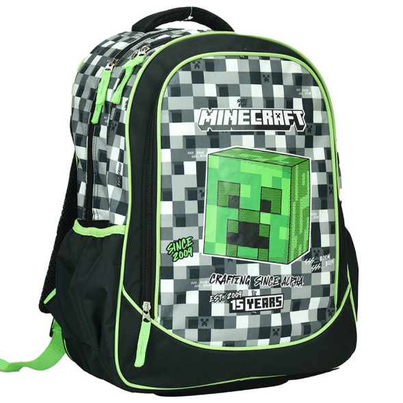 Sac à dos Minecraft Creeper Since Alpha 42 CM - 2 Cpt