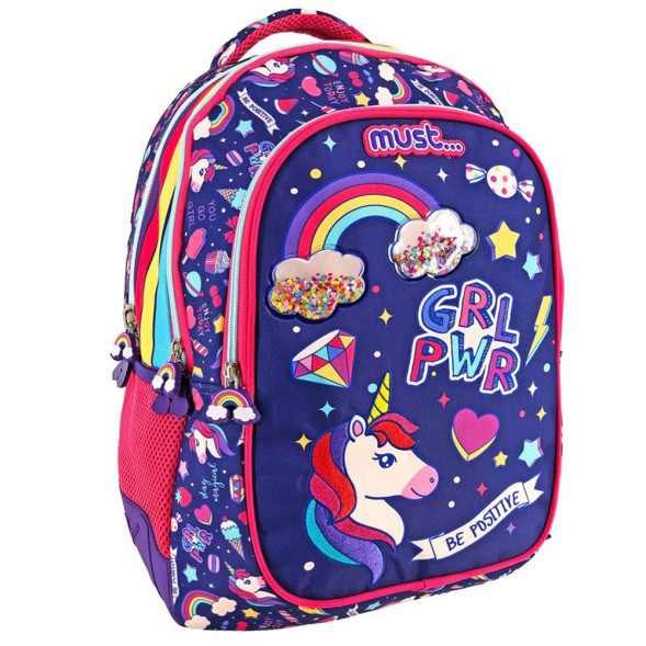 Sac à dos Licorne "Girl Power" 31 CM - Maternelle