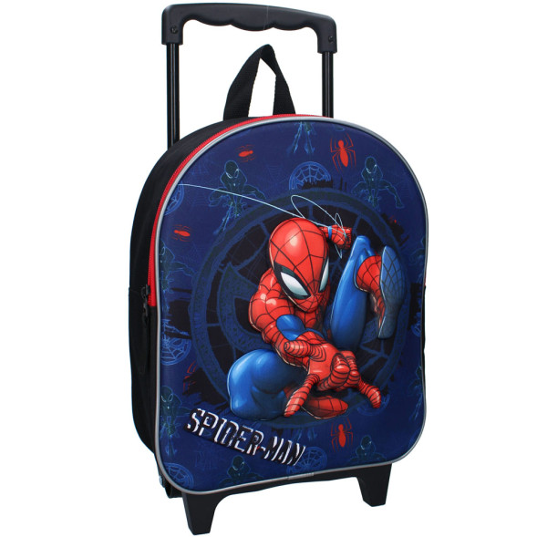 Sac à dos à roulettes Spiderman Escapes 3D 32 CM