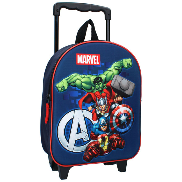 Avengers 3D Mochila con ruedas 32 CM 3D Cartera de jardín de infantes