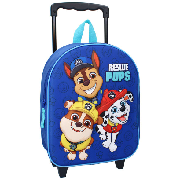 Wheeled backpack Paw Patrol blue 3D 32 CM Kindergarten schoolbag