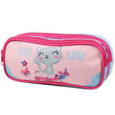 Rechteckiges Federmäppchen Lili lou Katze 23 CM - 2 Cpt
