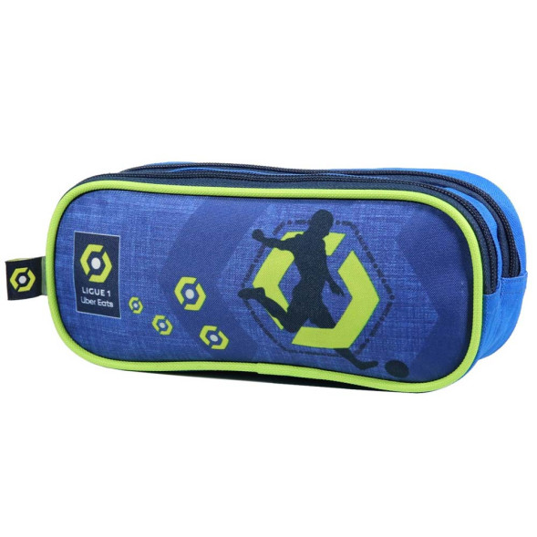 Rechthoekige Voetbal Ligue 1 Etui Blauw 23 cm - 2 Cpt