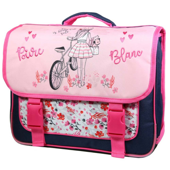 White Pepper Roze Fiets Boekentas 38 CM