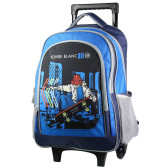 Sac à dos à roulettes Poivre Blanc Skateur Bleu 45 CM Trolley garçon