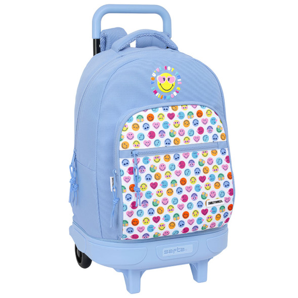 Sac à dos à roulettes Smiley World Heureux 45 CM - Trolley Haut de Gamme