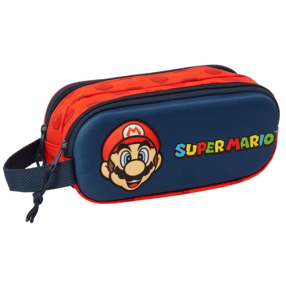 Trousse Super Mario navy 3D 21 CM - 2 cpt