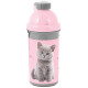 Grijze schattige kitten waterfles - 18 cm