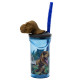 Jurassic World Bicchiere di Dinosauro 360 ML con Cannuccia