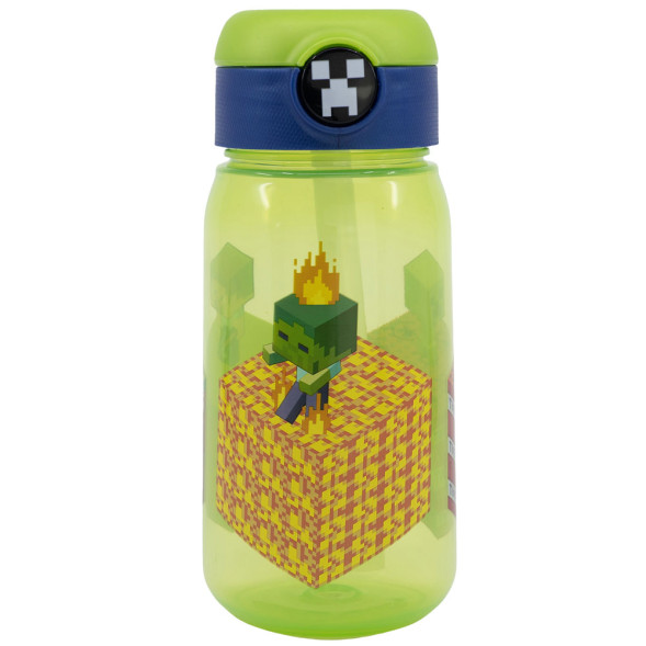 Minecraft 510 ML water bottle with straw