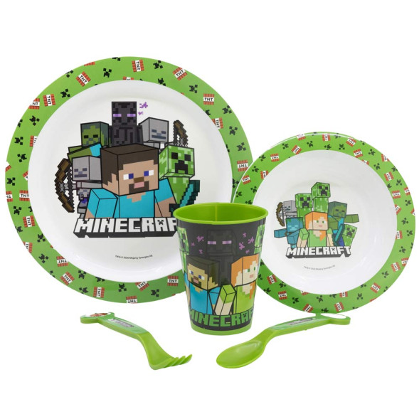 Set vaisselle enfant Minecraft - 5 pièces