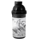 Zwart-witte waterfles voor paarden - 18 cm