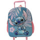 Sac à dos à roulettes Stitch Hawai Bleu 3D 36 CM Maternelle