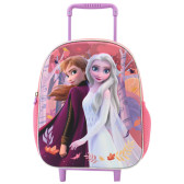 Sac à dos à roulettes maternelle La reine des Neiges 3D 32 CM Frozen