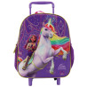 Sac &agrave; dos &agrave; roulettes Licorne L'&eacute;cole des licornes 3D 32 CM Maternelle