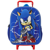 Sac à dos à roulettes Sonic 3D 32 CM Maternelle